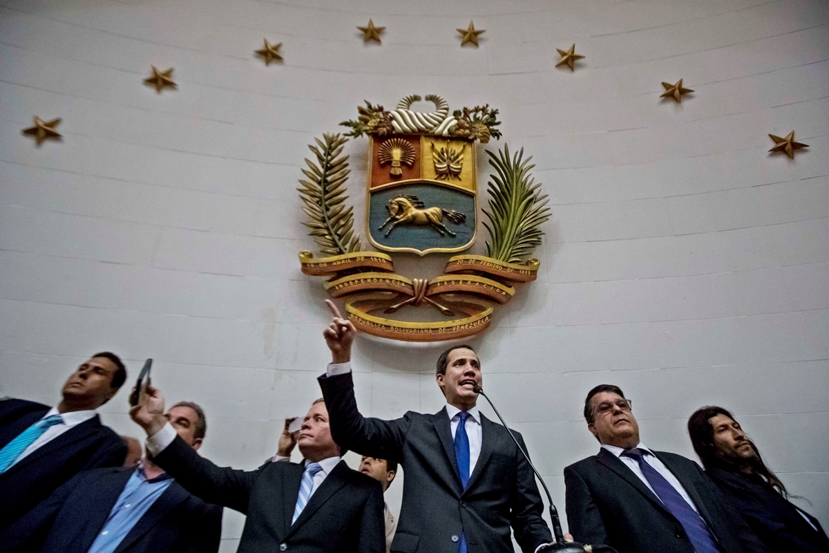 Juan Guaidó en el Hemiciclo de Sesiones de la AN