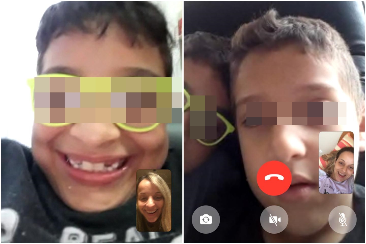 Roxana Terán habla con sus hijos por videollamadas
