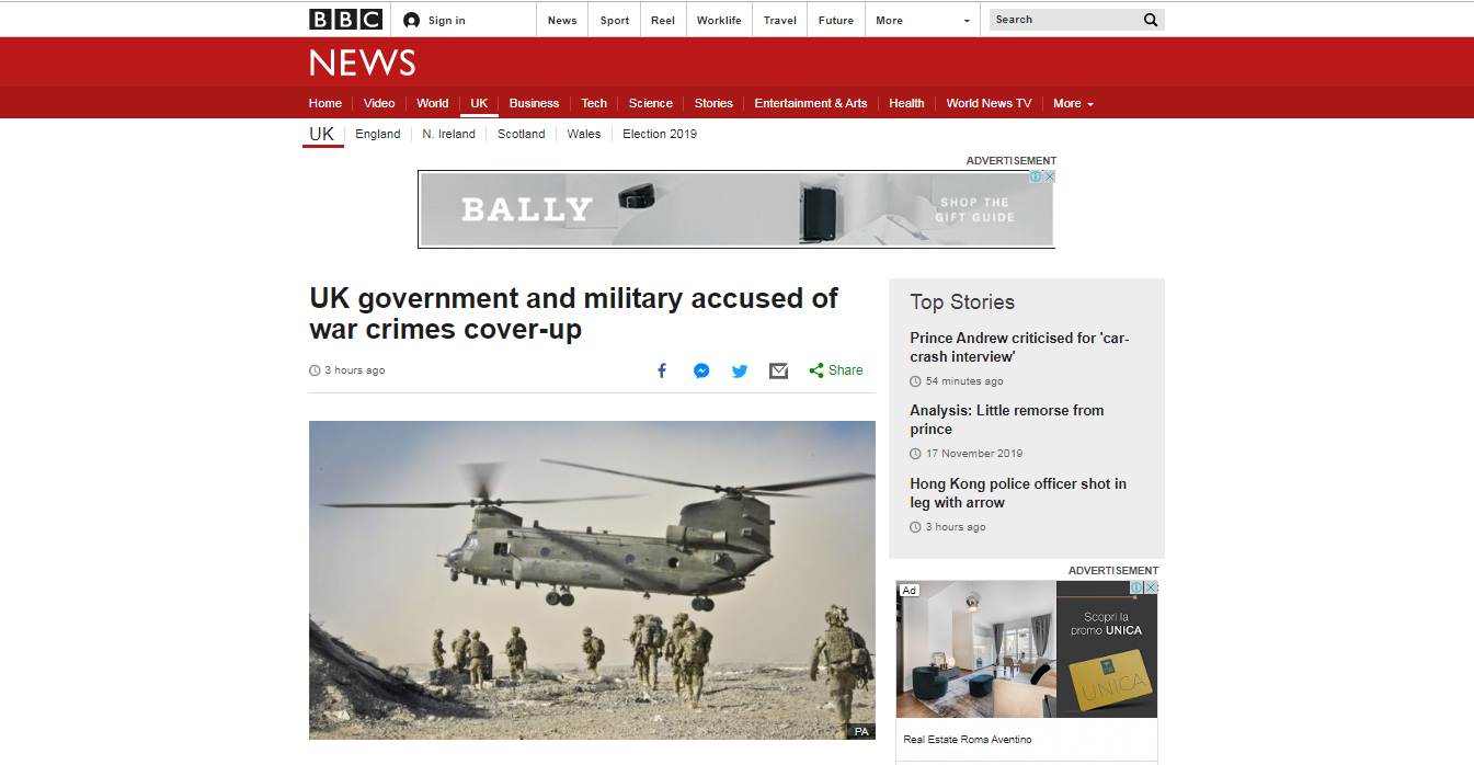 Ejército británico encubrió supuestamente crímenes de guerra de soldados